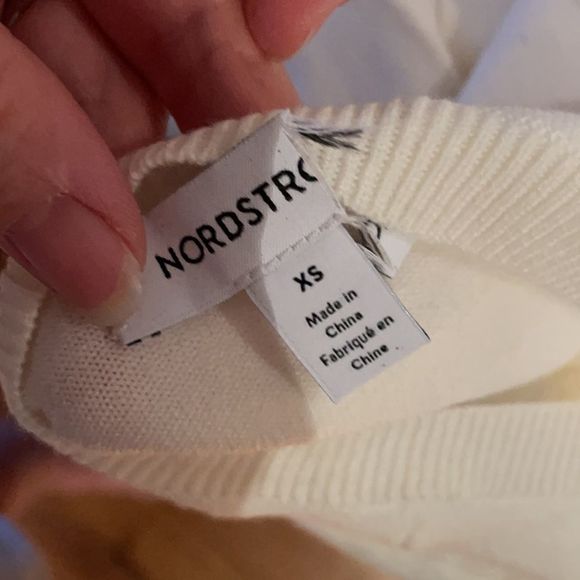 Nordstrom xs v neck pull over ivory nwot - Picture 5 of 7